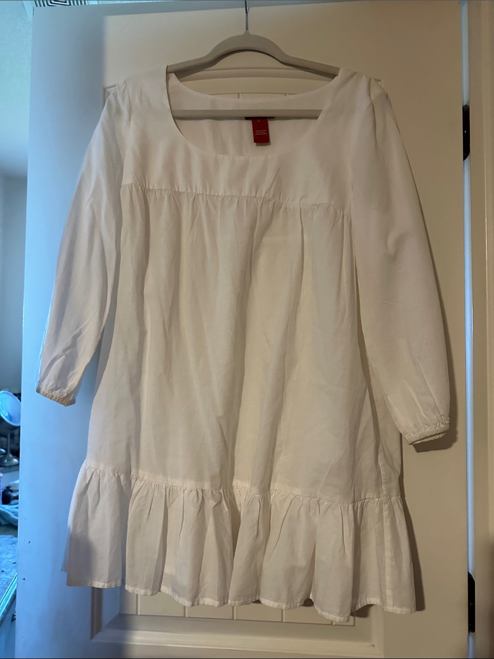 Sundance White Girls' Ruffled Hem Peasant Dress